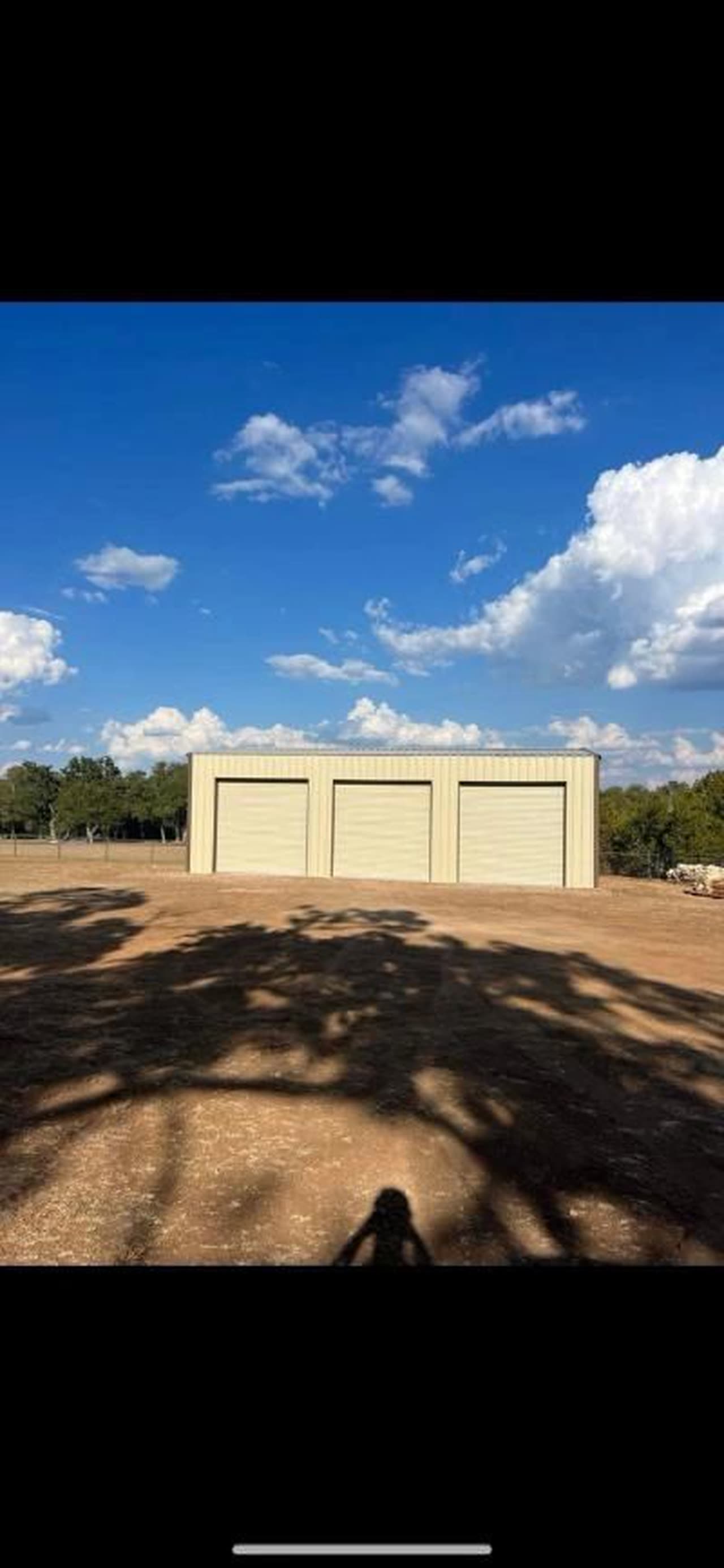 Three-car garage steel structure